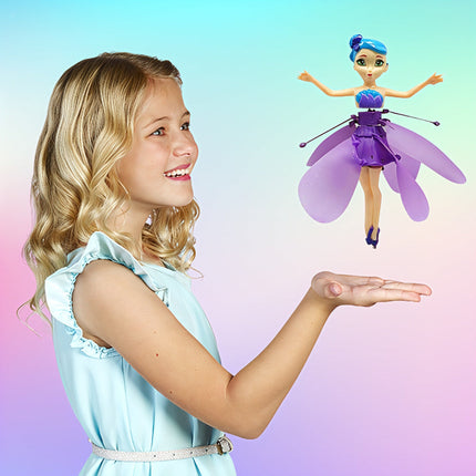 Flying Fairy Princess Toy with Hand Sensor Control & LED Lights | Interactive Flying Fun for Kids 3+