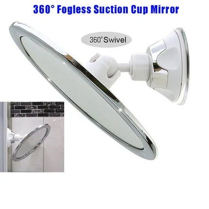 Fogless Makeup Mirror with 6-Inch Round Glass & 360° Rotation | Suction Cup Mount for Clear Grooming in Showers 1