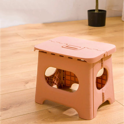 Portable Folding Step Stool with Durable Plastic Frame | Lightweight Height Booster for Home Use