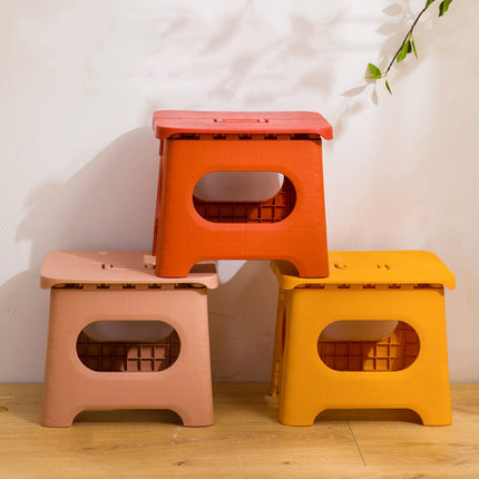 Portable Folding Step Stool with Durable Plastic Frame | Lightweight Height Booster for Home Use