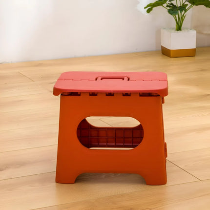 Portable Folding Step Stool with Durable Plastic Frame | Lightweight Height Booster for Home Use