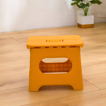 Portable Folding Step Stool with Durable Plastic Frame | Lightweight Height Booster for Home Use