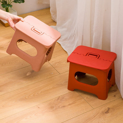 Portable Folding Step Stool with Durable Plastic Frame | Lightweight Height Booster for Home Use