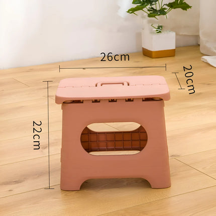 Portable Folding Step Stool with Durable Plastic Frame | Lightweight Height Booster for Home Use