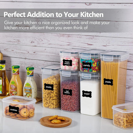 Airtight Food Storage Container Set with Stackable Design | 24-Piece Clear Kitchen Organization for Dry Goods