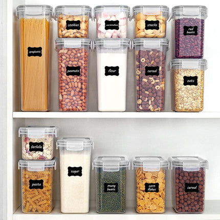 Airtight Food Storage Container Set with Stackable Design | 24-Piece Clear Kitchen Organization for Dry Goods