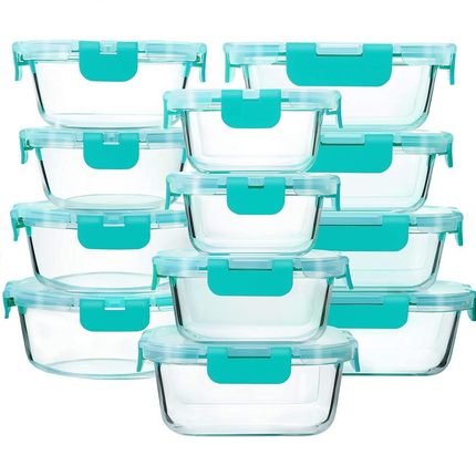 Airtight Glass Food Storage Containers Set with Leakproof Lids | Stackable Meal Prep for Freshness and Organization