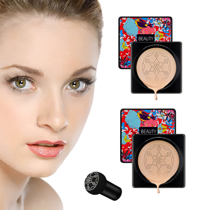 Foundation Makeup Cream Compact with Built-In Sponge Applicator | Smooth Coverage for Quick Touch-Ups