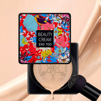 Foundation Makeup Cream Compact with Built-In Sponge Applicator | Smooth Coverage for Quick Touch-Ups