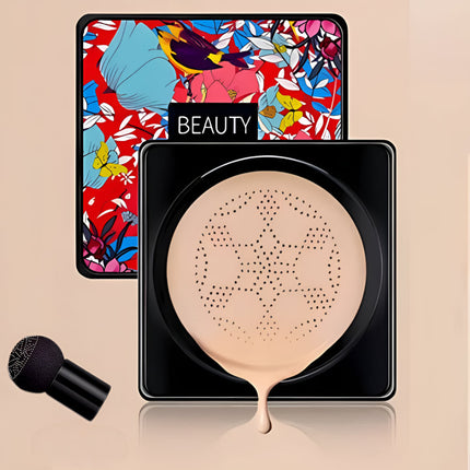 Foundation Makeup Cream Compact with Built-In Sponge Applicator | Smooth Coverage for Quick Touch-Ups