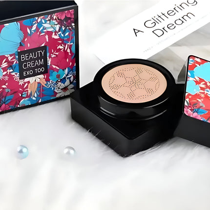 Foundation Makeup Cream Compact with Built-In Sponge Applicator | Smooth Coverage for Quick Touch-Ups