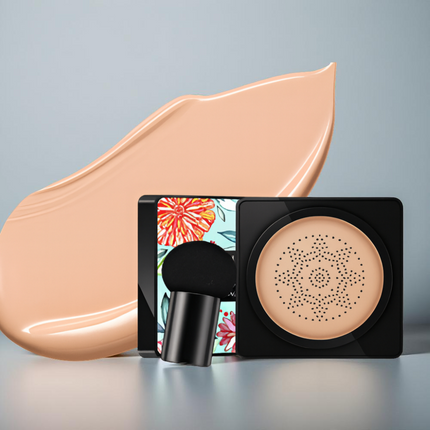 Natural Coverage Foundation Makeup Cushion Compact with Built-In Applicator | Flawless Finish for All Skin Types