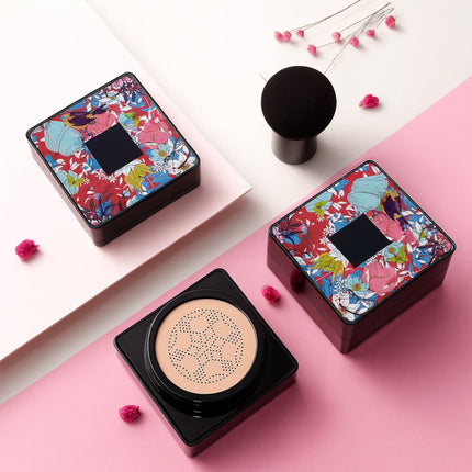 Natural Coverage Foundation Makeup Cushion Compact with Built-In Applicator | Flawless Finish for All Skin Types
