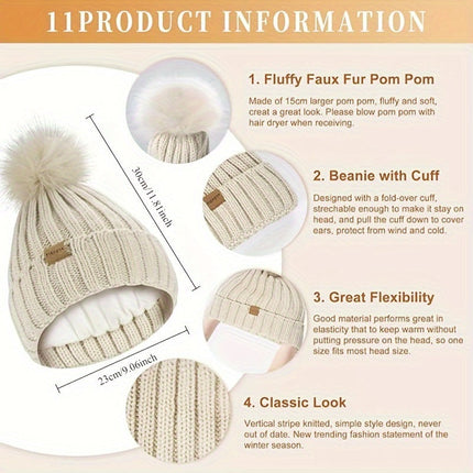 Winter Hat Scarf Gloves Set, Touchscreen Winter Gloves for Women and Men – image 8