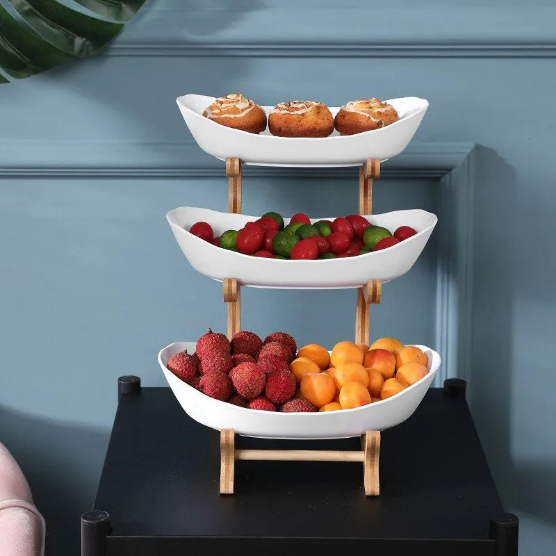 FruitTriad | Three-Tier Plastic Fruit Bowl with Elegant Design | Space-Saving Storage for Kitchen Organization 2