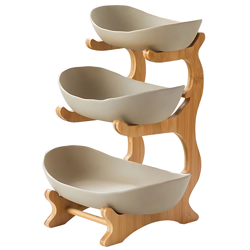 FruitTriad | Three-Tier Plastic Fruit Bowl with Elegant Design | Space-Saving Storage for Kitchen Organization 3