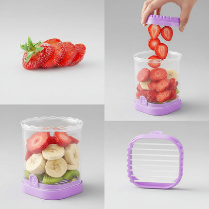 8-Blade Fruit Slicer with Removable Stainless Steel Blades | Quick Strawberry Cutting for Fruit Salads and Snacks