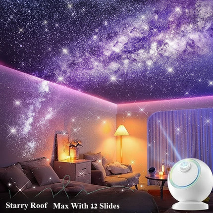 Star Projector Night Light with Bluetooth Speaker & Rotating LED | Relaxing Galaxy Atmosphere for Kids and Adults