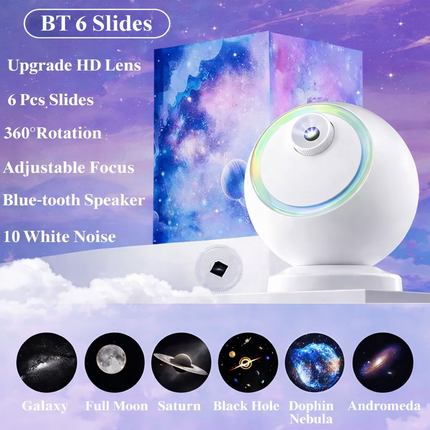Star Projector Night Light with Bluetooth Speaker & Rotating LED | Relaxing Galaxy Atmosphere for Kids and Adults