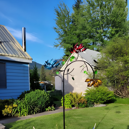 Outdoor Wind Chimes for Garden, Colorful Butterfly Wind Chime with Flower Design, Garden Wind Spinner for Patio_01