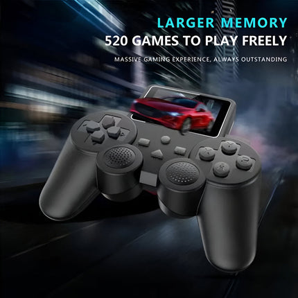 Portable Retro Gaming Console with Wireless Controller | 520 Built-in Games for On-the-Go Fun