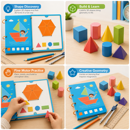 Children's Geometry Learning Book with Interactive Activities | Engaging Math Exploration for Early Learners