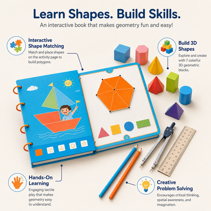 Children's Geometry Learning Book with Interactive Activities | Engaging Math Exploration for Early Learners