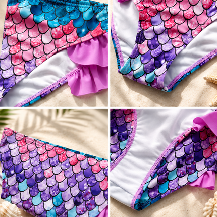 Girls Swimsuit Kids Bikini with Ruffle Design | Fun Two-Piece Swimwear for Beach and Pool Play