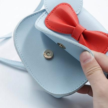 Cute Mouse Crossbody Bag for Girls with Bow Detail | Lightweight PU Mini Handbag for Toddlers and Kids Essentials
