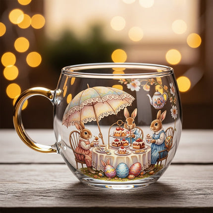 Christmas Glass Mug with Winter Motifs | Durable Hot Beverage Cup for Festive Cheer