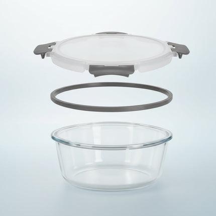 Airtight Glass Food Storage Containers Set with Leak-Proof Snap-Lids | Durable Borosilicate Meal Prep for Freshness and Easy Storage
