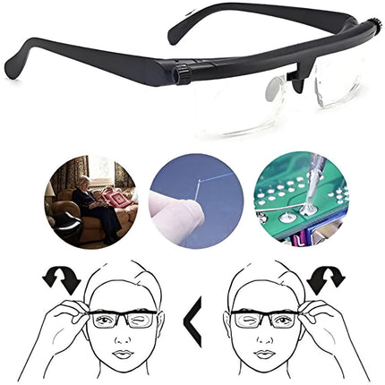 Adjustable Focus Glasses with Impact-Resistant Lenses | Customizable Vision Tool for Reading and Driving