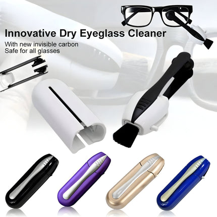 Glasses Cleaner Tool with Carbon Dry Cleaning Pads | Portable Lens Care for Clear Vision