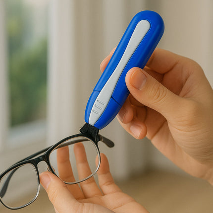 Glasses Cleaner Tool with Carbon Dry Cleaning Pads | Portable Lens Care for Clear Vision