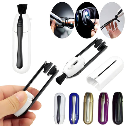 Glasses Cleaner Tool with Carbon Dry Cleaning Pads | Portable Lens Care for Clear Vision