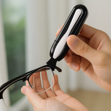 Glasses Cleaner Tool with Carbon Dry Cleaning Pads | Portable Lens Care for Clear Vision