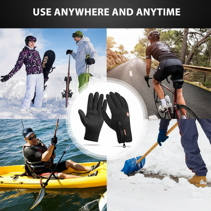 Touchscreen Winter Gloves with Non-Slip Palm Grip | Thermal Windproof Full Finger Design for Cold Weather Comfort