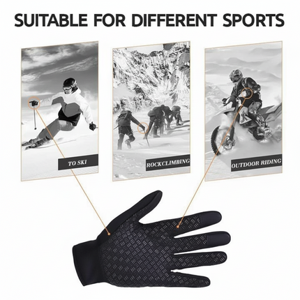 Touchscreen Winter Gloves with Non-Slip Palm Grip | Thermal Windproof Full Finger Design for Cold Weather Comfort