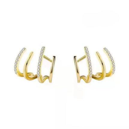 Gold Layered Hoop Earrings for Women | Minimalist Design for Everyday Wear and Mother's Day Gift