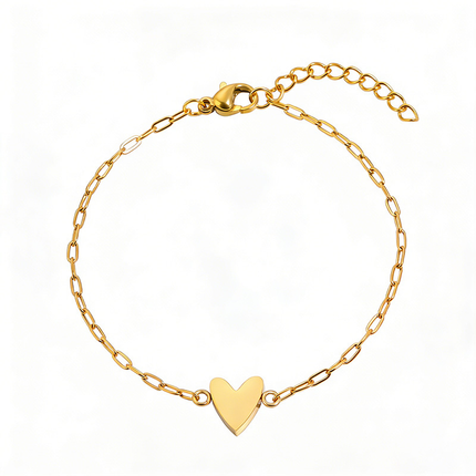 Adjustable Heart Chain Bracelet for Couples with Romantic Charm | Comfortable Jewelry Gift in Gold or Silver