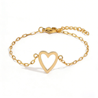 Gold / Openwork Heart Bracelet