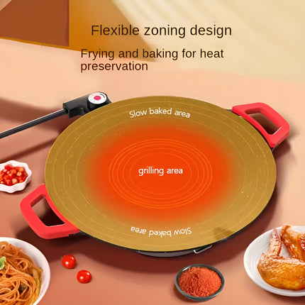 Cast Iron Grill Pan for Indoor Cooking with Even Heat Surface | Electric Powered Griddle for Searing and Grilling