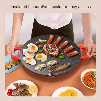 Cast Iron Grill Pan for Indoor Cooking with Even Heat Surface | Electric Powered Griddle for Searing and Grilling