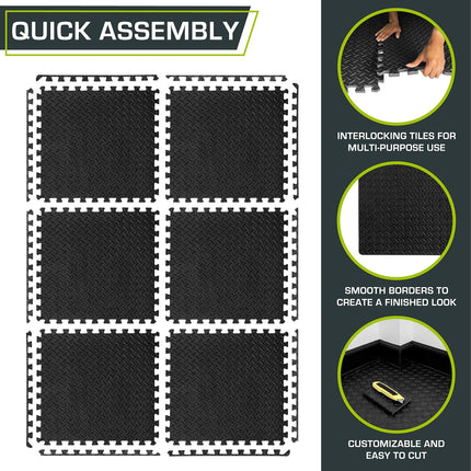 Interlocking EVA Foam Gym Floor Mats for Home Workouts | Comfortable and Water-Resistant Exercise Flooring