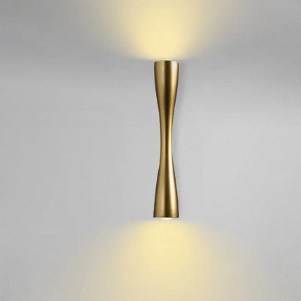 Gold Wall Light with Up & Down Illumination | Nordic Design for Indoor and Outdoor Sophistication