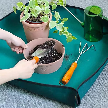 Foldable Gardening Mat for Repotting, Waterproof Washable Potting Tray for Indoor Plant Care on Balcony and Countertop