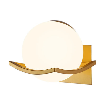 Wall Light with Opal Glass Globe | Modern Minimalist Sconce for Ambient Lighting in Bedrooms and Hallways