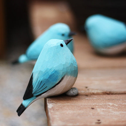 Wooden Ornaments, Scandinavian Bird Ornaments and Bird Figurines for Shelf Decor