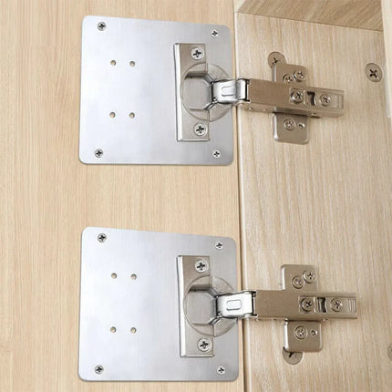 Cabinet Hinge Repair Plate for Broken Cupboard Doors, Screw In Fixing Plate Kit for Kitchen Cabinets and Furniture Hinges