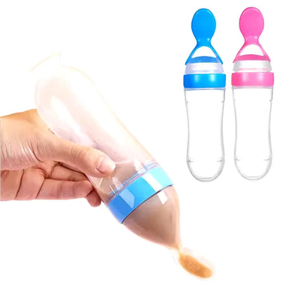 Baby Food Dispensing Spoon, Squeeze Bottle Feeder for Purees, Portion Control Design, Tidy Mealtime Feeding, 3 Colours